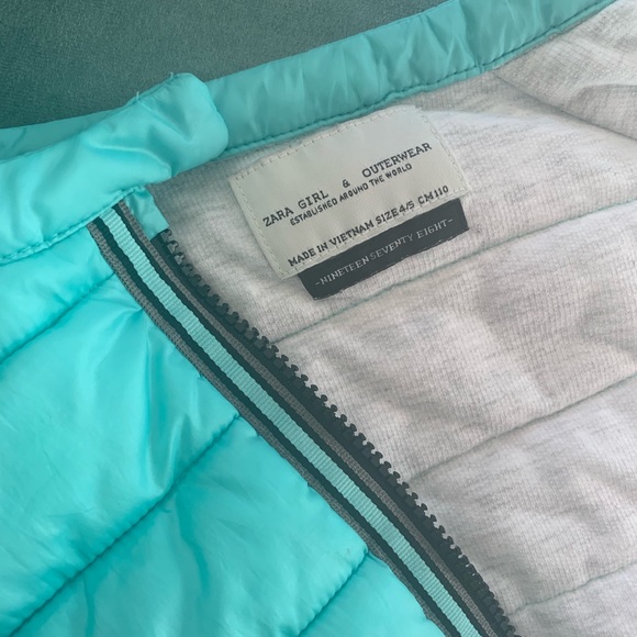 Zara girls 4/5 bluish/turquoise jacket - Picture 7 of 8